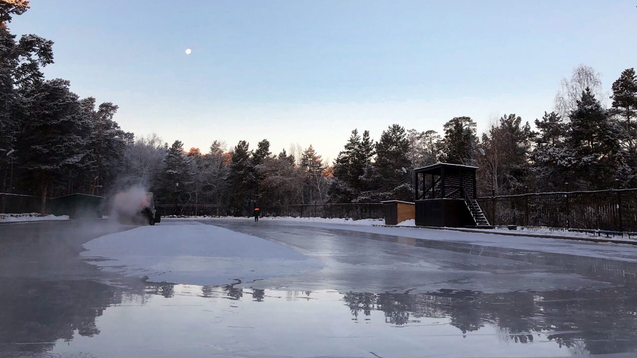 парк пушкина в челябинске зимой