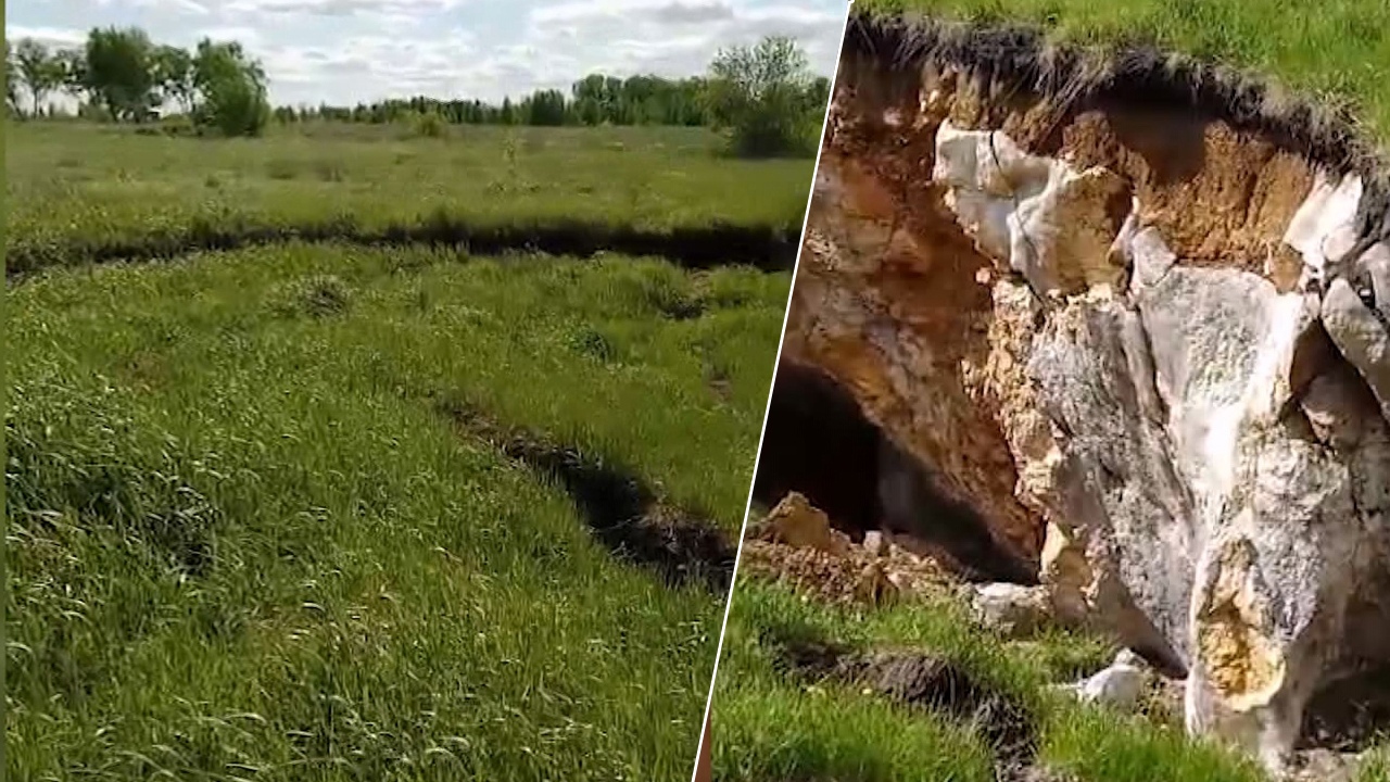 Геолог из Челябинска изучает странный провал земли